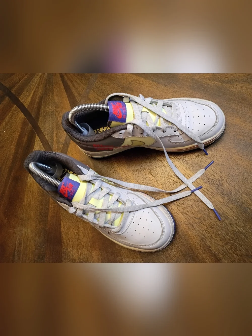 Nike Air Force 1 LV8 2 GS “Double Swoosh / Just Do It” Gray Volt Blue Sneakers Y